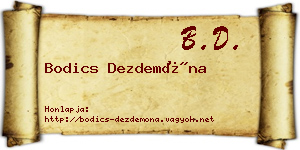 Bodics Dezdemóna névjegykártya